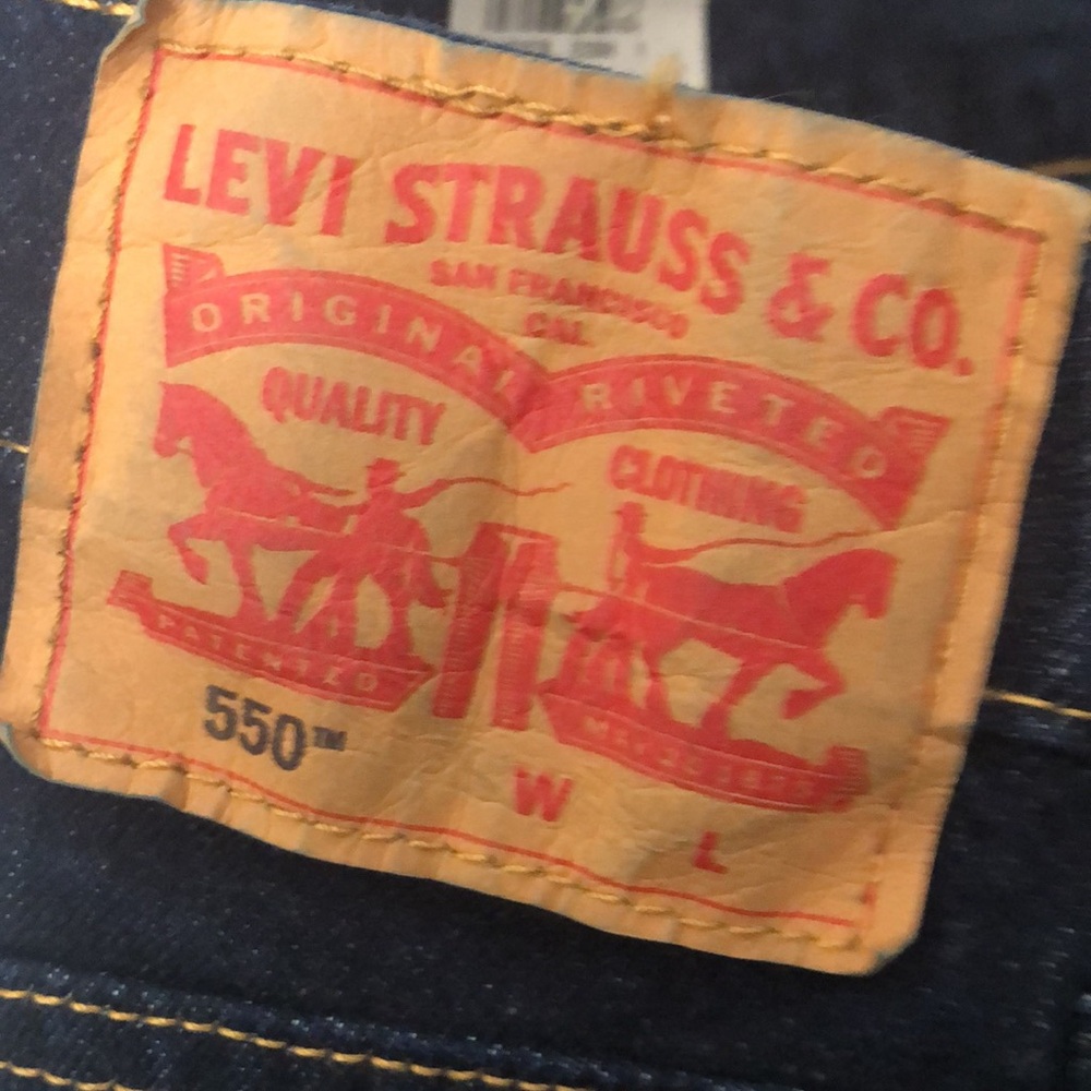 NWT Levi’s 550’s 48x29 Big and Tall Stretch Waterless Dark Wash Men’s Denim - Picture 7 of 9